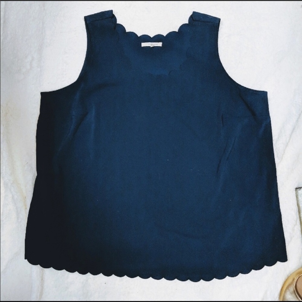 41 Hawthorn Scalloped Laser Cut Sleeveless Top